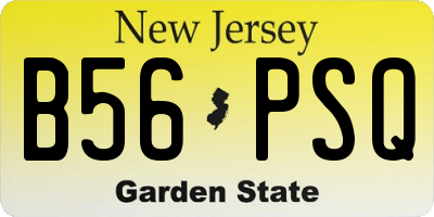 NJ license plate B56PSQ