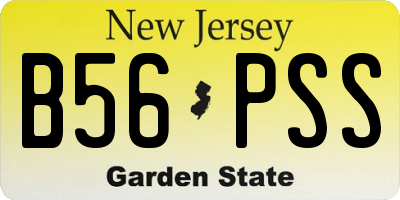 NJ license plate B56PSS