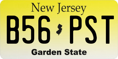NJ license plate B56PST