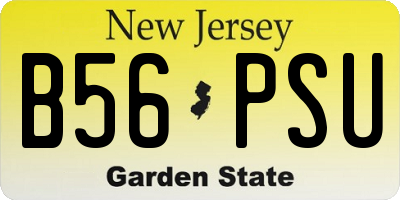 NJ license plate B56PSU