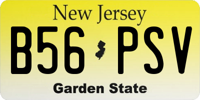 NJ license plate B56PSV