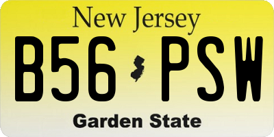 NJ license plate B56PSW