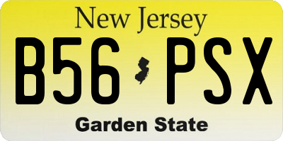 NJ license plate B56PSX