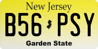 NJ license plate B56PSY