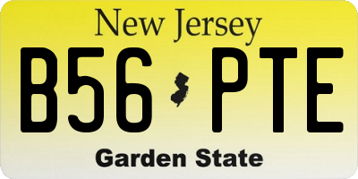NJ license plate B56PTE