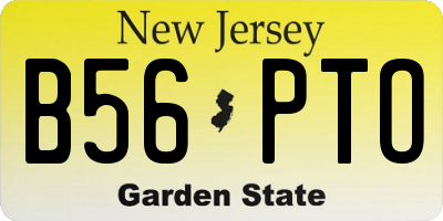 NJ license plate B56PTO