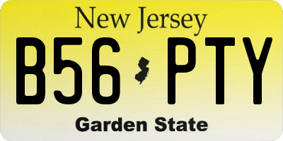 NJ license plate B56PTY