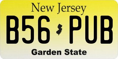 NJ license plate B56PUB