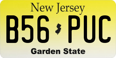 NJ license plate B56PUC