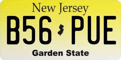 NJ license plate B56PUE