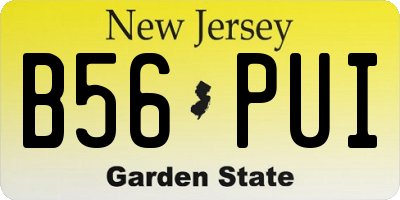 NJ license plate B56PUI