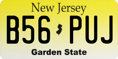 NJ license plate B56PUJ