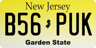 NJ license plate B56PUK