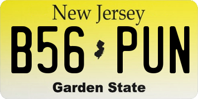 NJ license plate B56PUN
