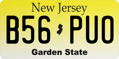 NJ license plate B56PUO