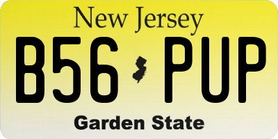 NJ license plate B56PUP