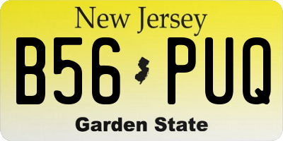 NJ license plate B56PUQ