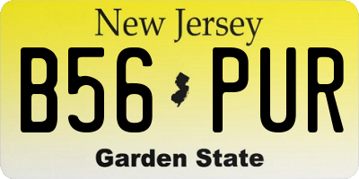 NJ license plate B56PUR