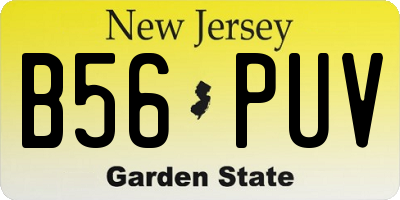 NJ license plate B56PUV