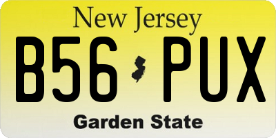 NJ license plate B56PUX