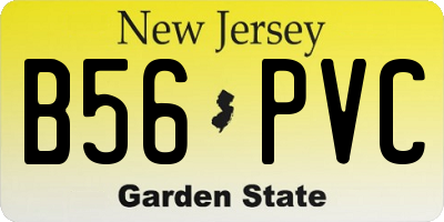 NJ license plate B56PVC