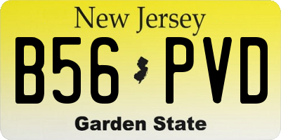 NJ license plate B56PVD