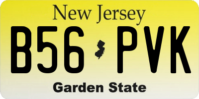 NJ license plate B56PVK