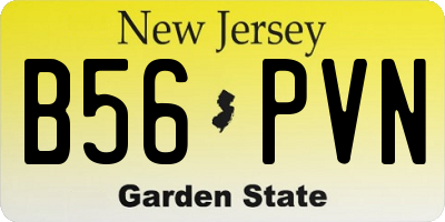 NJ license plate B56PVN