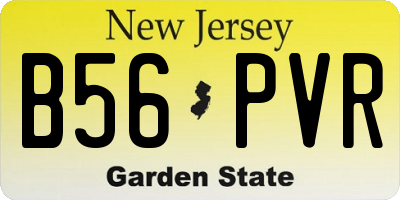 NJ license plate B56PVR