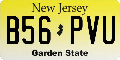 NJ license plate B56PVU