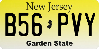 NJ license plate B56PVY
