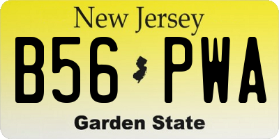 NJ license plate B56PWA