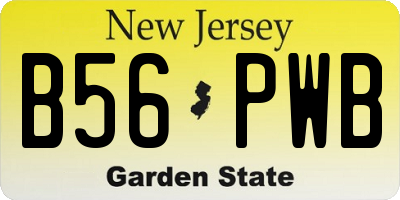 NJ license plate B56PWB