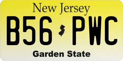 NJ license plate B56PWC