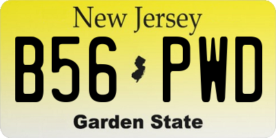 NJ license plate B56PWD