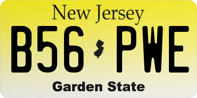 NJ license plate B56PWE