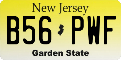 NJ license plate B56PWF