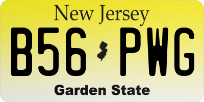 NJ license plate B56PWG