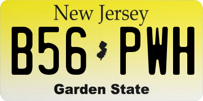 NJ license plate B56PWH