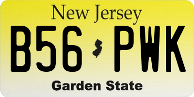 NJ license plate B56PWK