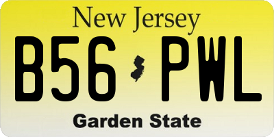 NJ license plate B56PWL