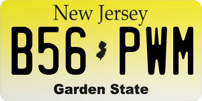 NJ license plate B56PWM