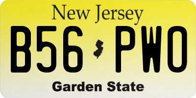 NJ license plate B56PWO