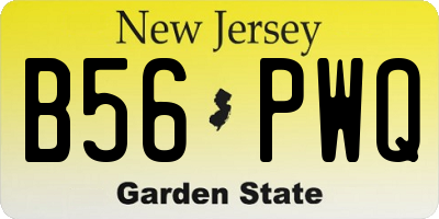 NJ license plate B56PWQ