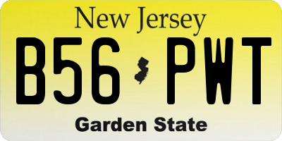 NJ license plate B56PWT