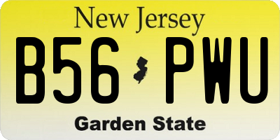 NJ license plate B56PWU