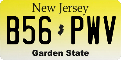 NJ license plate B56PWV