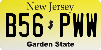 NJ license plate B56PWW