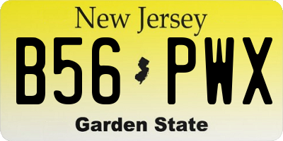 NJ license plate B56PWX