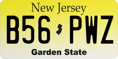 NJ license plate B56PWZ